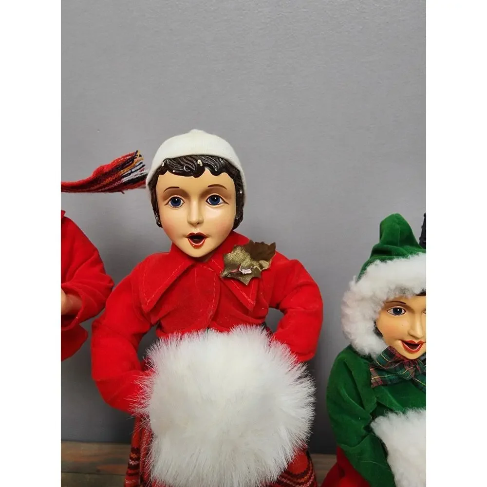 Vintage 1986 BRINN'S Collectible Edition Christmas Caroler Dolls Figurine Set